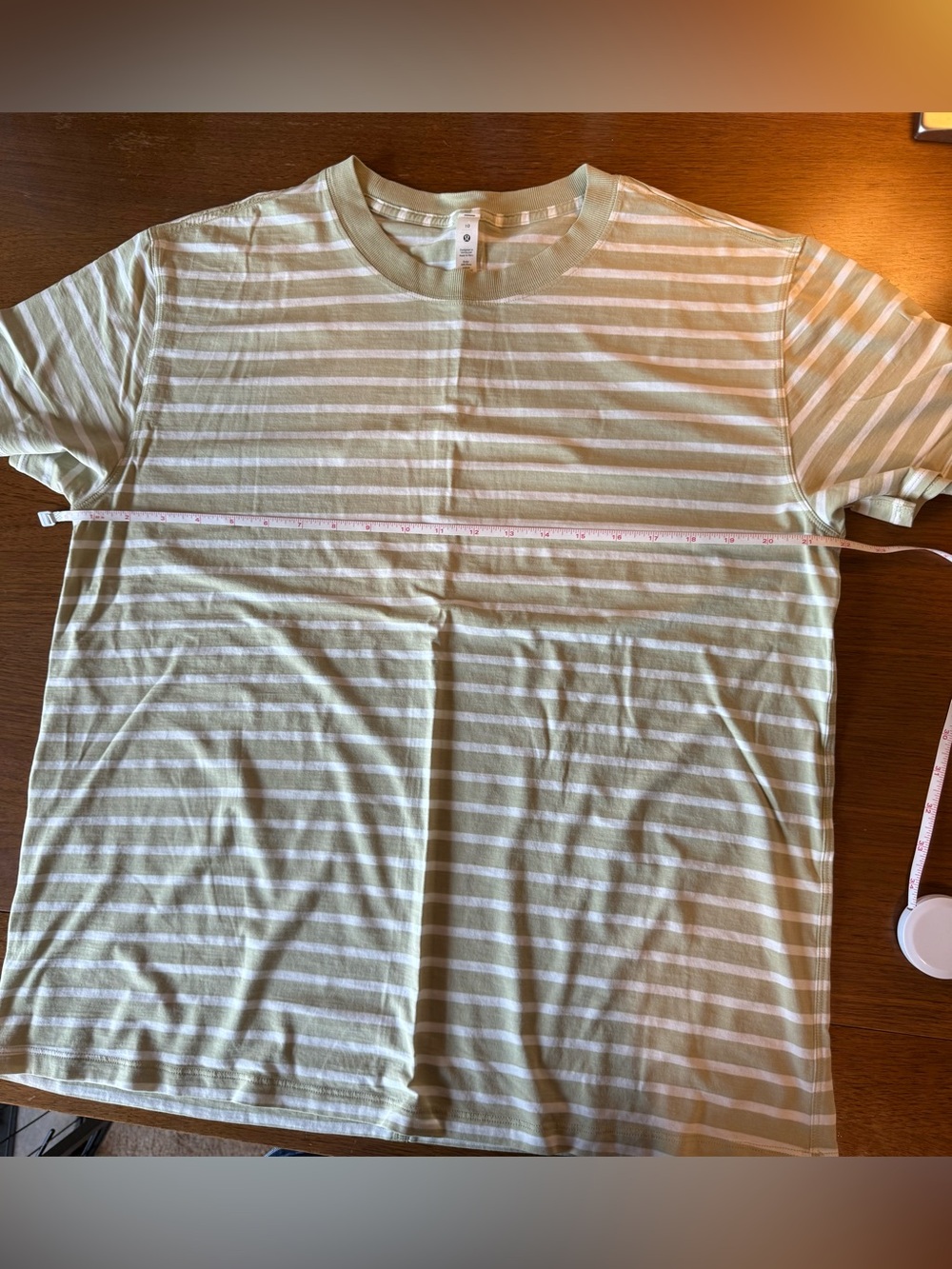 lululemon athletica Short Sleeve Striped Tee in Light Green and White